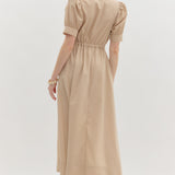 CLAIR TAUPE MIDI DRESS