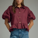 FIN RUFFLE TOP