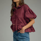 FIN RUFFLE TOP