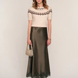 Mara Lace Skirt Olive