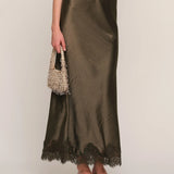 Mara Lace Skirt Olive