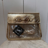 CLEAR BAG WITH HARNESS GOLD