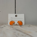 Football Helmet Stud Earring ORANGE
