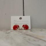 Football Helmet Stud Earring ORANGE