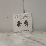 COLLEGIATE STUD EARRINGS SILVER TIGER