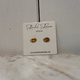GOLD COLLEGIATE STUD EARRINGS TIGER