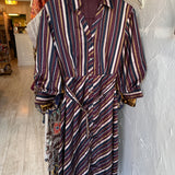 Striped 3/4 sleeve Dress