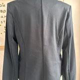 Navy Knit Blazer s/fitted Stripe Cuff