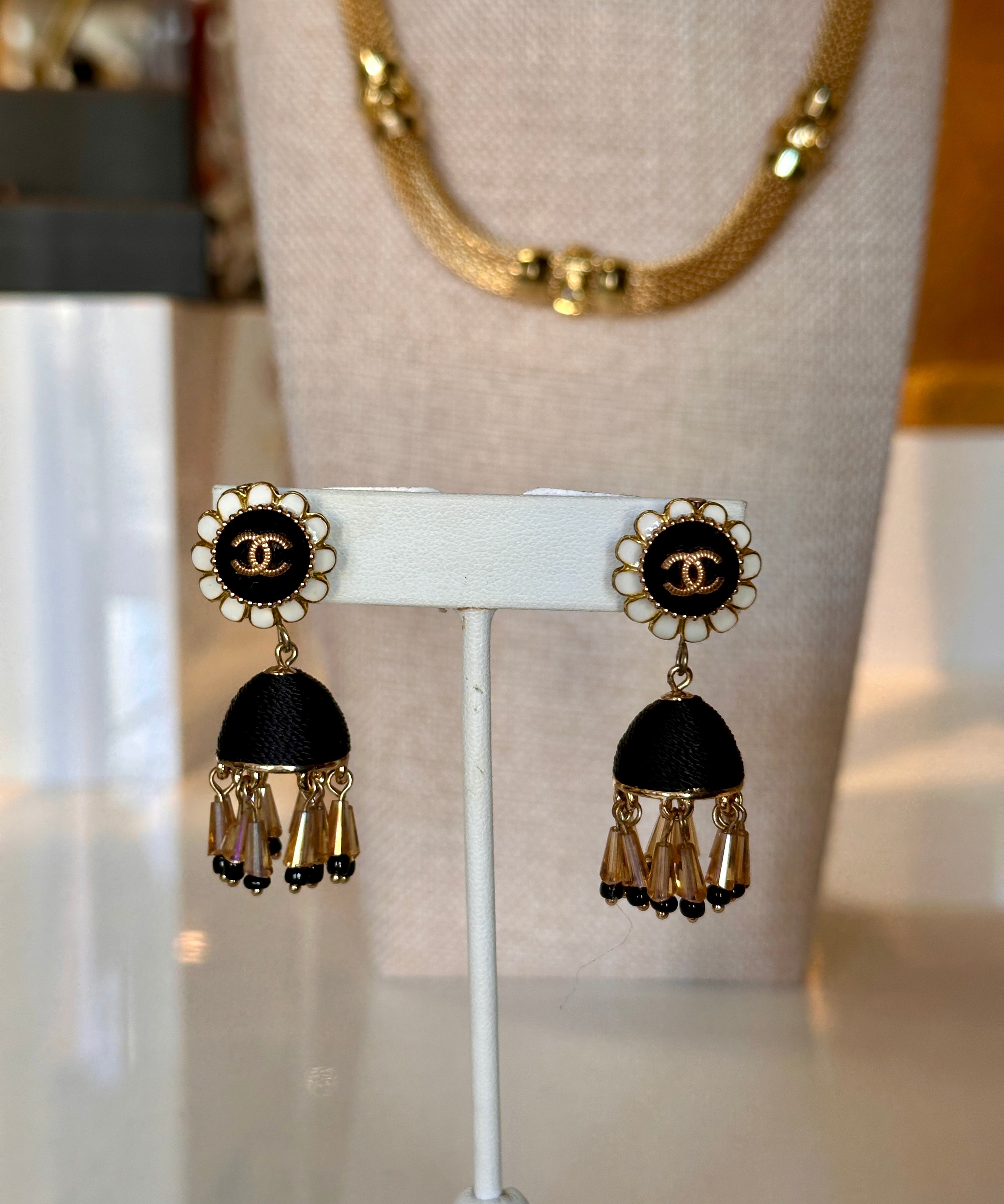 Chanel Black Chandelier Earring