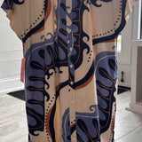 Short Sleeve Abstract Pattern Button Up Dress
