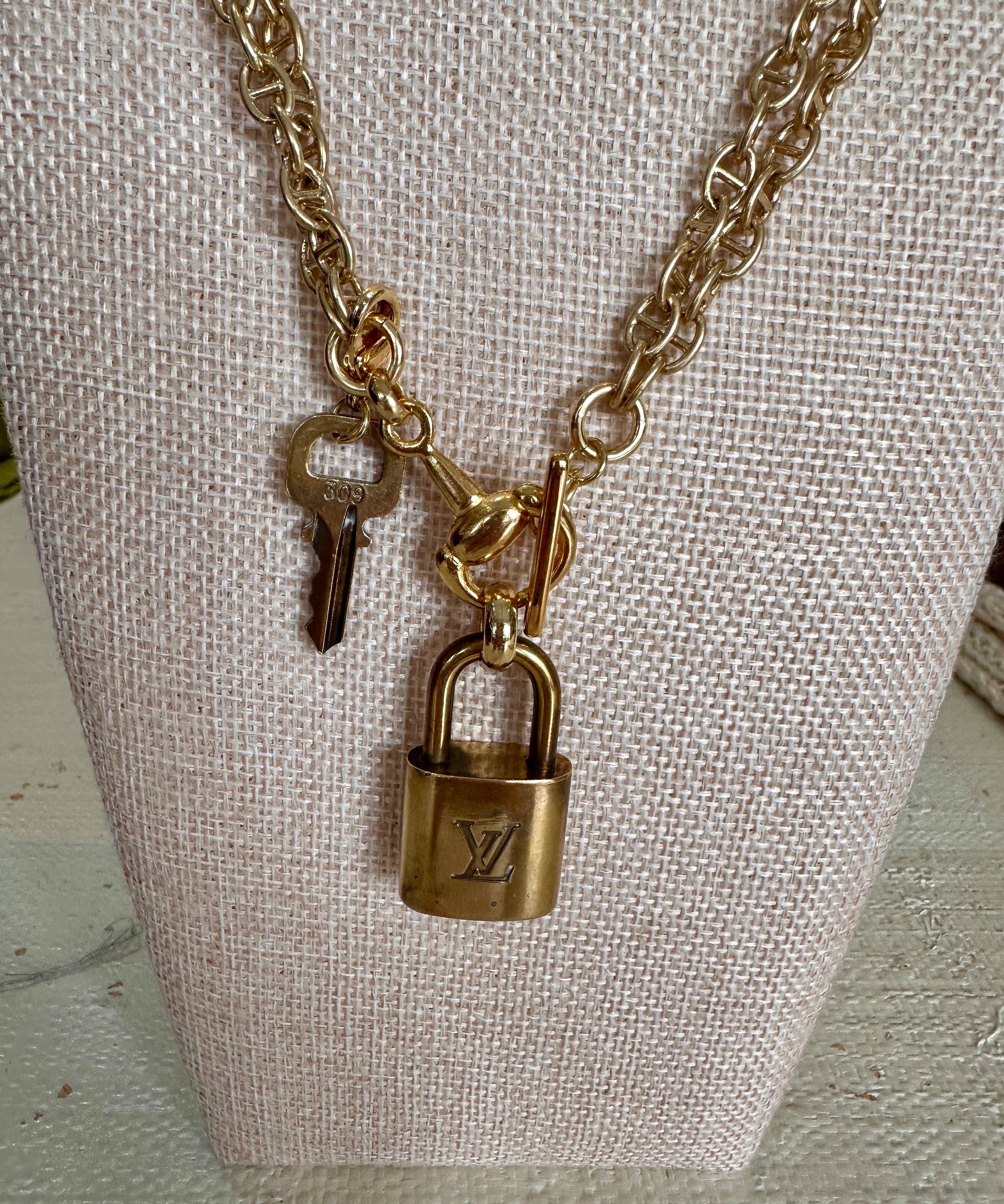 Long Equestrian LV Lock Necklace