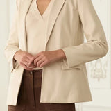 Faux Ivory Leather Blazer