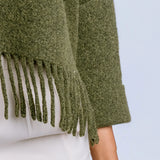 FRINGE MOCK NECK SWEAER