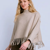 FRINGE MOCK NECK SWEAER