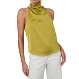 SATIN HALTER TOP