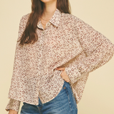 Star Print Button Down