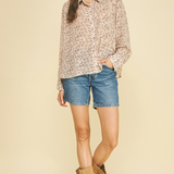 Star Print Button Down