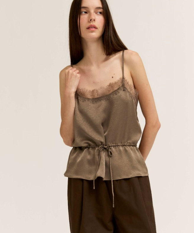 Crinkle Satin Slip Top