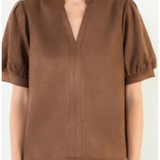 Soft Suede VNeck Top Brown