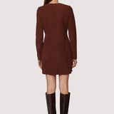 Suede Mini Dress w Buckle Detail