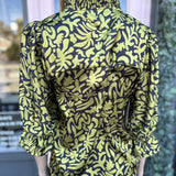 SMOCKED NECK BALLOON SLEEVE TOP