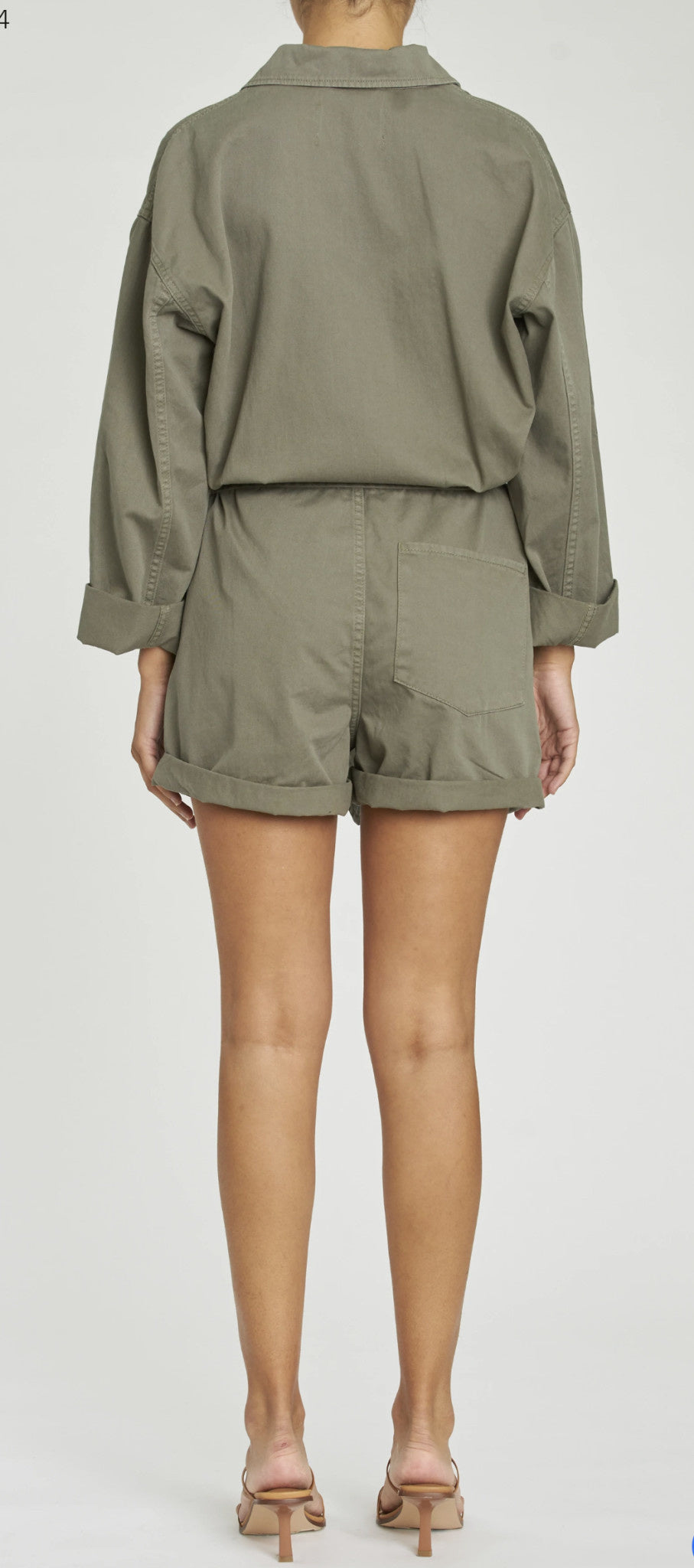 BELTED COTTON ROMPER