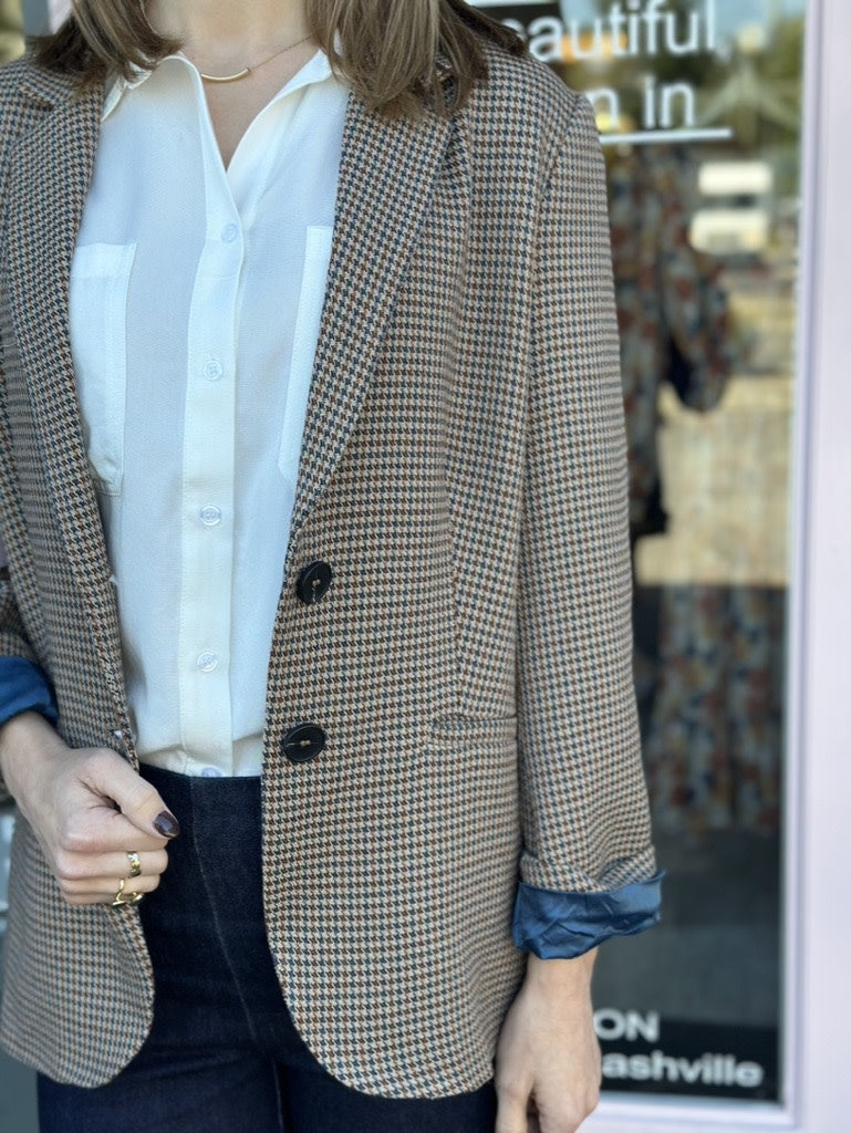NOELIE HOUNDSTOOTH BLAZER