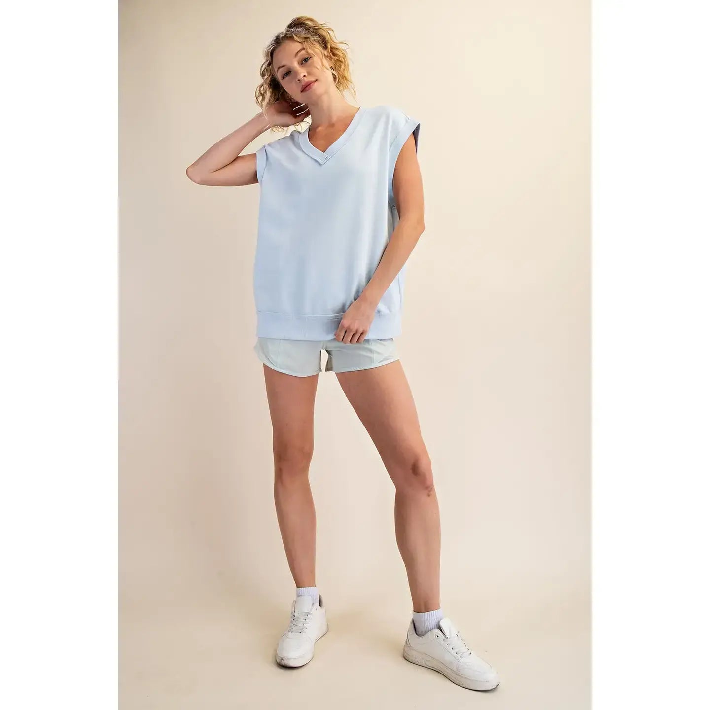 FRENCH TERRY OVERSIZED VEST TOP