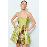 LIME FLORAL MINI DRESS