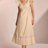 CONTRAST MULTI COLOR PIPING MIDI