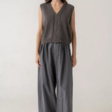 ZIP FRONT SLVLESS KNIT VEST