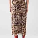 Leopard Stretch Midi Skirt