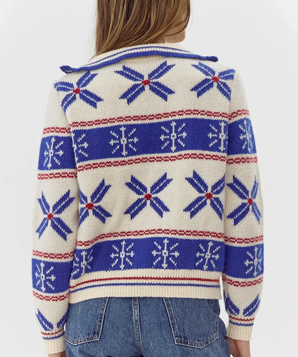 THE VALERIE COLLARD RIBBED KNIT SWEATER