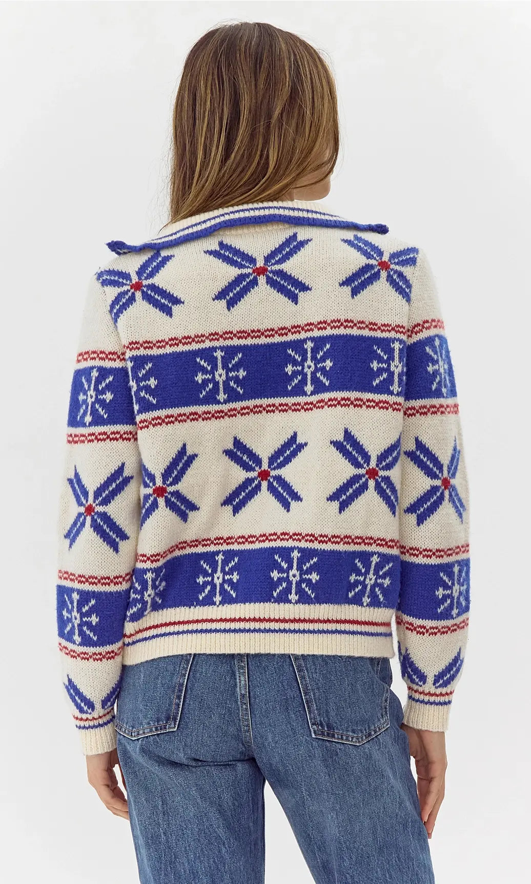 THE VALERIE COLLARD RIBBED KNIT SWEATER