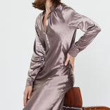 LSLV SILKY SHIRT DRESS