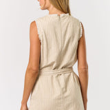 FRINGE HEM MINI DRESS W/BELT