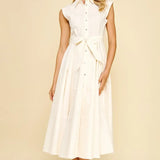 SLVLESS BUTTON DOWN DRESS