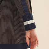 BUTTON DOWN TIE STRIPED MINI DRESS