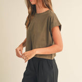 Round Neck Tee Olive
