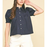TUCKED DETAIL BUTTON DOWN BLOUSE