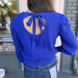 KYLA BACK TIE PUFF SLV SWEATER