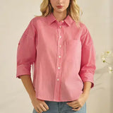 PINSTRIPE SHIRT W/CONTRAST STRIPE