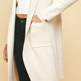 HOODED OPEN KNIT CARDIGAN
