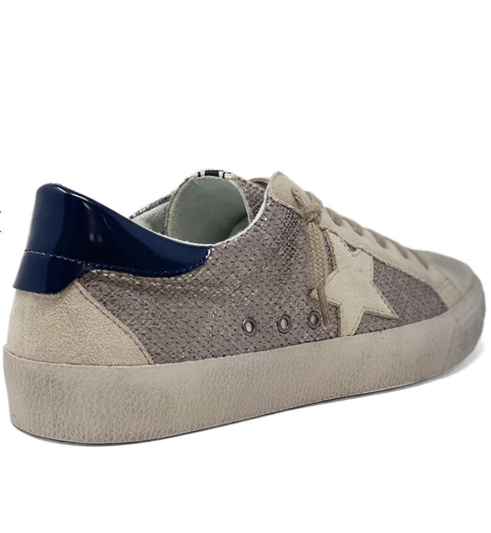 SUEDE AND SNAKE SNEAKER