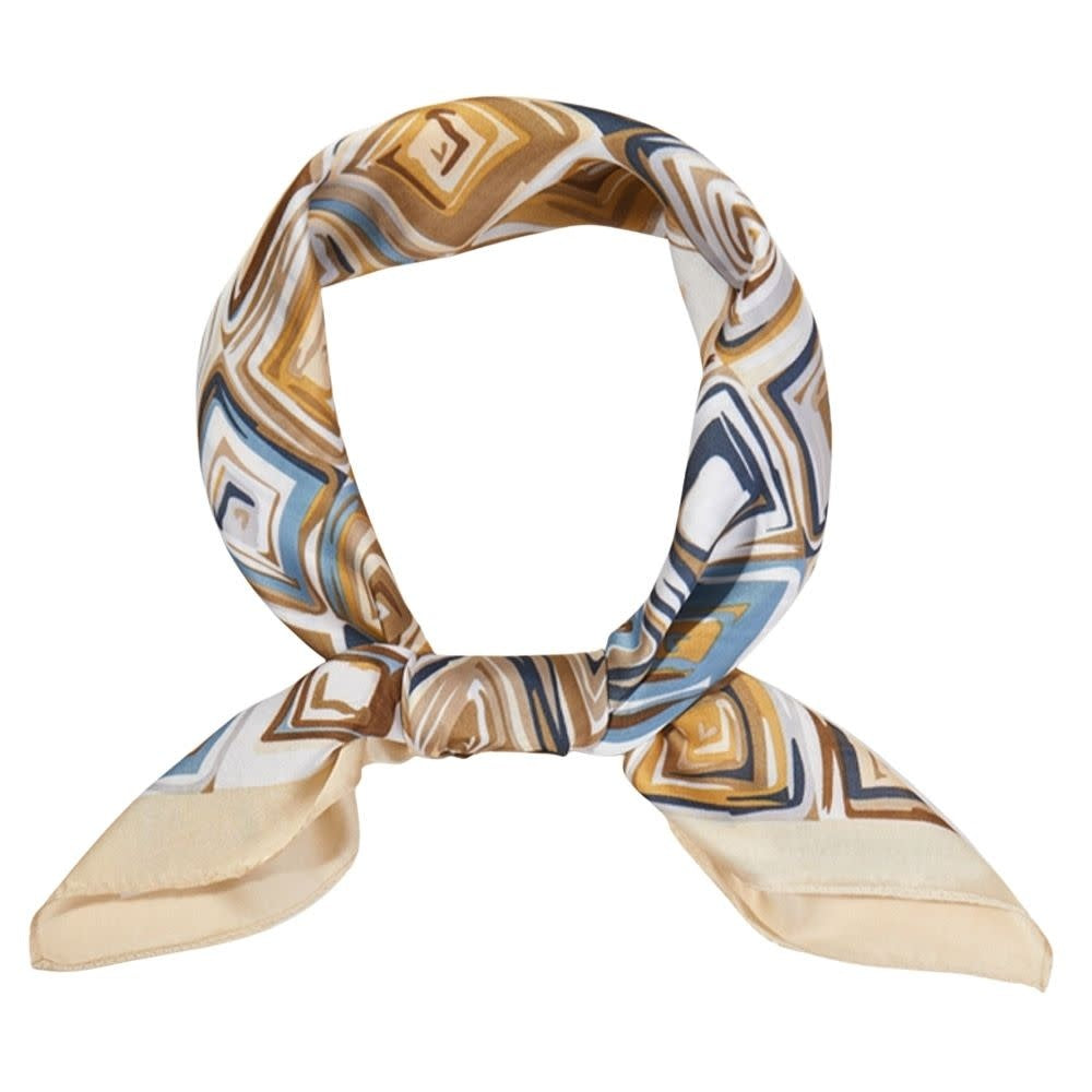 GEOMETRIC ABSTRACT SQUARE PATTERN SILKY BANDANA SQ
