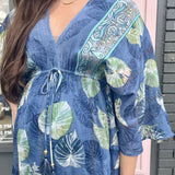 ABBY LUREX LEAF MINI DRESS