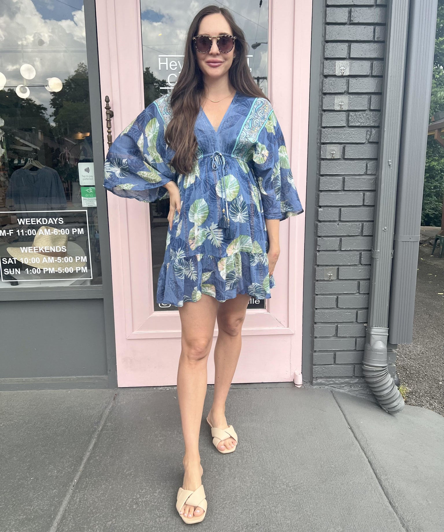 ABBY LUREX LEAF MINI DRESS