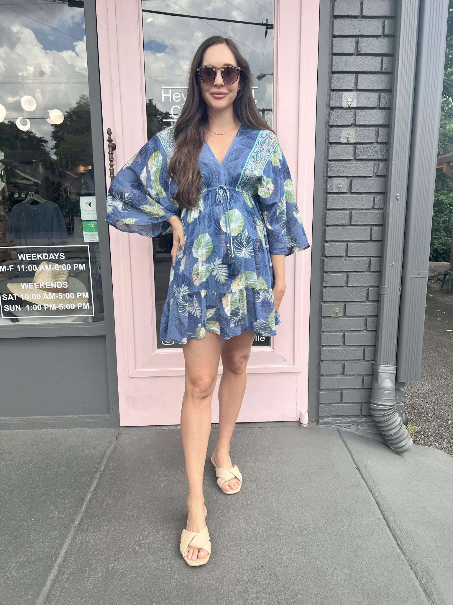 ABBY LUREX LEAF MINI DRESS