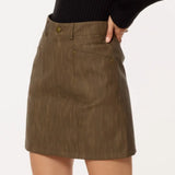 Vegan Leather Straight Mini Skirt