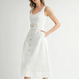 SWEETHEART BUTTON MIDI DRESS